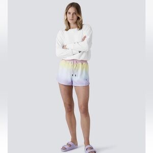 NEW Perfect Moment Misty Towelling Shorts Pastel Rainbow Tie-Dye Terry Ski $230